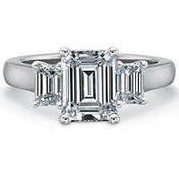 Precision Set 3 stone Diamond Solitaire Engagement Ring .80ct tw