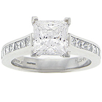 Precision Set Engagement Ring w/ Channel-Set Princess Cut Diamonds .70ct tw