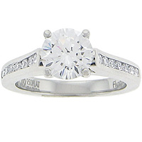 Precision Set Engagement Ring with Channel-Set Round Diamonds .25ct tw