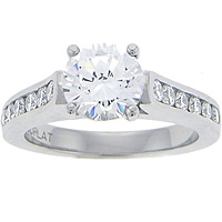Precision Set Engagement Ring w/ Channel-Set Round Diamonds .45ct tw