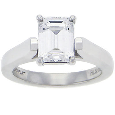 This image shows the setting with a 2.00ct emerald cut center diamond ... This image shows the setting with a 2.00ct emerald cut center diamond ...