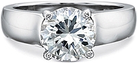 Precision Set Solitaire Wide Shank Diamond Engagement Ring