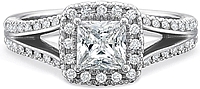 Precision Set Split Shank Diamond Engagement Ring 