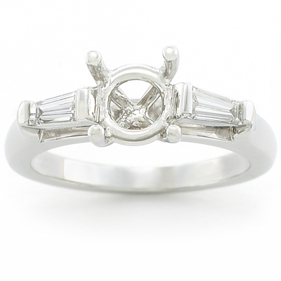 Precision Set Tapered Baguette Engagement Ring .40ct tw Precision Set Tapered Baguette Engagement Ring .40ct tw