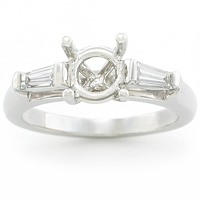 Precision Set Tapered Baguette Engagement Ring .40ct tw