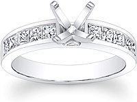 Princess cut Channel Set Diamond Engagement Ring