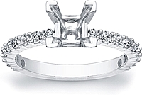 Prong-Set Diamond Engagement Ring for a Princess Cut Center (.45 ct. tw.)