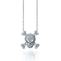 Roberto Coin 18k White Gold Skull Pendant with Diamonds
