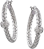 Roberto Coin Basketweave White Gold Earrings with Diamonds