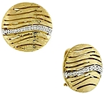 Roberto Coin Elephantino Earrings with Pave Diamond Row