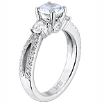 Scott Kay .61ct Split Shank Pave Engagement Ring