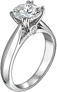 Scott Kay Contemporary Collection Solitaire Engagement Ring with Suprise Diamond