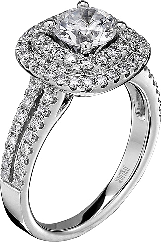 This image shows the setting with a 1.00ct round brilliant cut center ... This image shows the setting with a 1.00ct round brilliant cut center ...