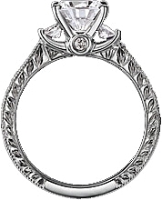 This sample image shows the setting with a 1.50ct emerald cut diamond ... This sample image shows the setting with a 1.50ct emerald cut diamond ...