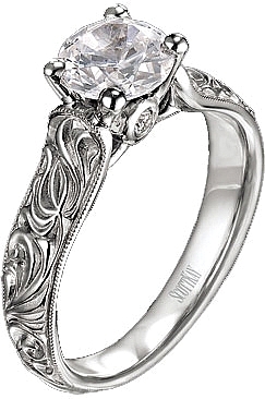 This image shows the setting with a basket made for a 1.00ct round ... This image shows the setting with a basket made for a 1.00ct round ...