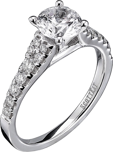 This image shows the setting with a 1.00ct round brilliant cut center ... This image shows the setting with a 1.00ct round brilliant cut center ...
