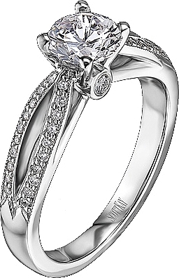 Scott Kay Pave Bow Diamond Engagement Ring .18ct tw
