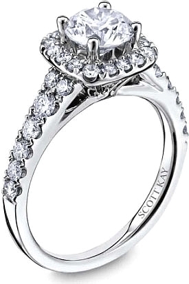 this image shows the setting with a 100ct round brilliant cut center diamond the - Scott Kay Wedding Rings this image shows the setting with a 100ct round brilliant cut center diamond the - Scott Kay Wedding Rings