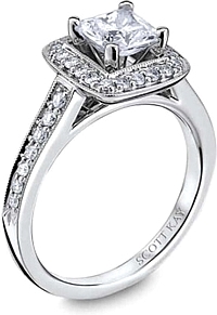 Scott Kay Pave Milgrain Diamond Engagement Ring