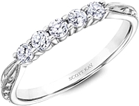 Scott Kay Vintage 5 Stone Prong-Set Diamond Wedding Band