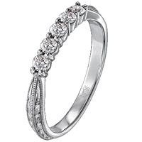Scott Kay Vintage 5 Stone Prong-Set Diamond Wedding Band