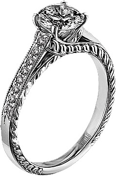 This image shows the setting with a basket made for a 1.25ct princess ...