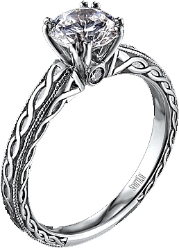 This image shows the setting with a basket made for a 1.25ct round ... This image shows the setting with a basket made for a 1.25ct round ...