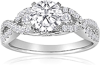 Signature Pave Twist Shank Diamond Engagement Ring