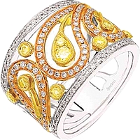 Simon G 18K Tri-Color Diamond Band with Beautiful Design