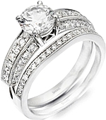 Shown with the matching diamond engagement ring; Sold separately.