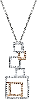 Simon G Diamond Pendant with Interlocking Squares