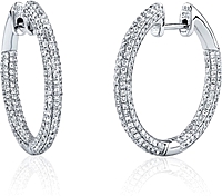 Simon G Pave Diamond Hoop Earrings