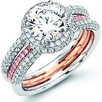 Simon G. Pink & White Pave Diamond Ring