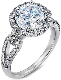 Simon G Split Shank Pave Diamond Engagement Ring