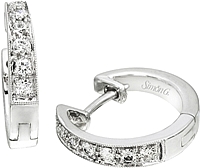Simon G White Gold Hoop Earrings with Diamonds