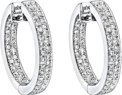 Simon G White Gold Hoop Earrings With Pave Diamonds Sg Me1144 Simon G White Gold Hoop Earrings With Pave Diamonds 0 Reviews Write A Review View Photos