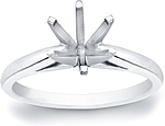 This image shows the setting with a basket made to hold a 1.00ct round brilliant cut center diamond. The setting can be ordered to accommodate any shape/size diamond listed in the setting details section below.