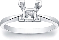 Solitaire Basket Engagement Ring for a Princess Cut Center