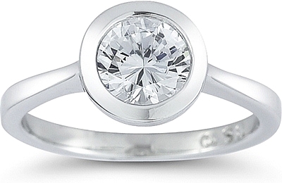 Bezel set diamond engagement rings