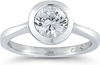 Solitaire Bezel Set Diamond Engagement Ring