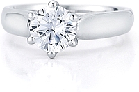Solitaire Six Prong Diamond Trellis Engagement Ring