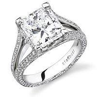 Stardust .90ct Micro Pave Split Shank Engagement Ring