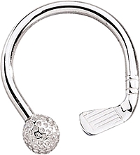 Sterling Curved Golf Club Key Ring