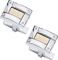 Sterling Silver & 14k Gold Cuff Links