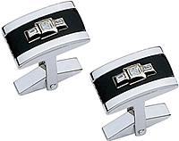 Sterling Silver & 14k Gold Onyx Cufflinks with Diamond Accents