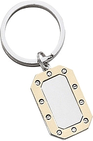 Sterling Silver & 14k Gold Rivet Design Key Ring