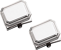 Sterling Silver Step-Bordered Cuff Links