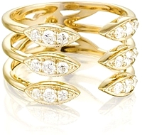 Tacori 18k Yellow Gold Stacked Diamond Marquise Ring