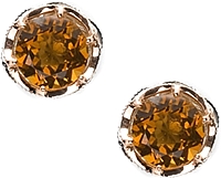 Tacori 18K925 Cognac Quartz Round Stud Earrings