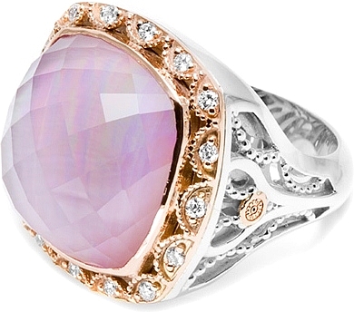Amethyst Wedding Ring on Tacori 18k925 Rose Amethyst   Mother Of Pearl Diamond Ring Sr101p14